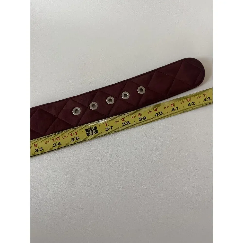 The Tailored Sportsman Belt Womens Medium Red Suede Quilted Grommet Made Italy
